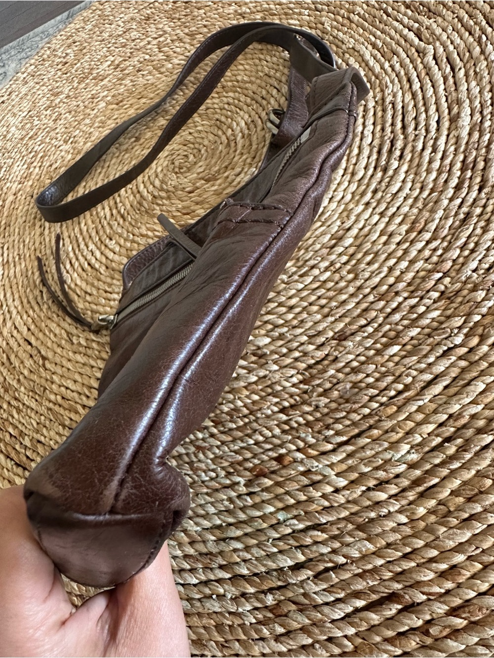 HOBO International Cassie Brown Leather Crossbody Shoulder Bag Organizer Purse - Picture 5 of 9